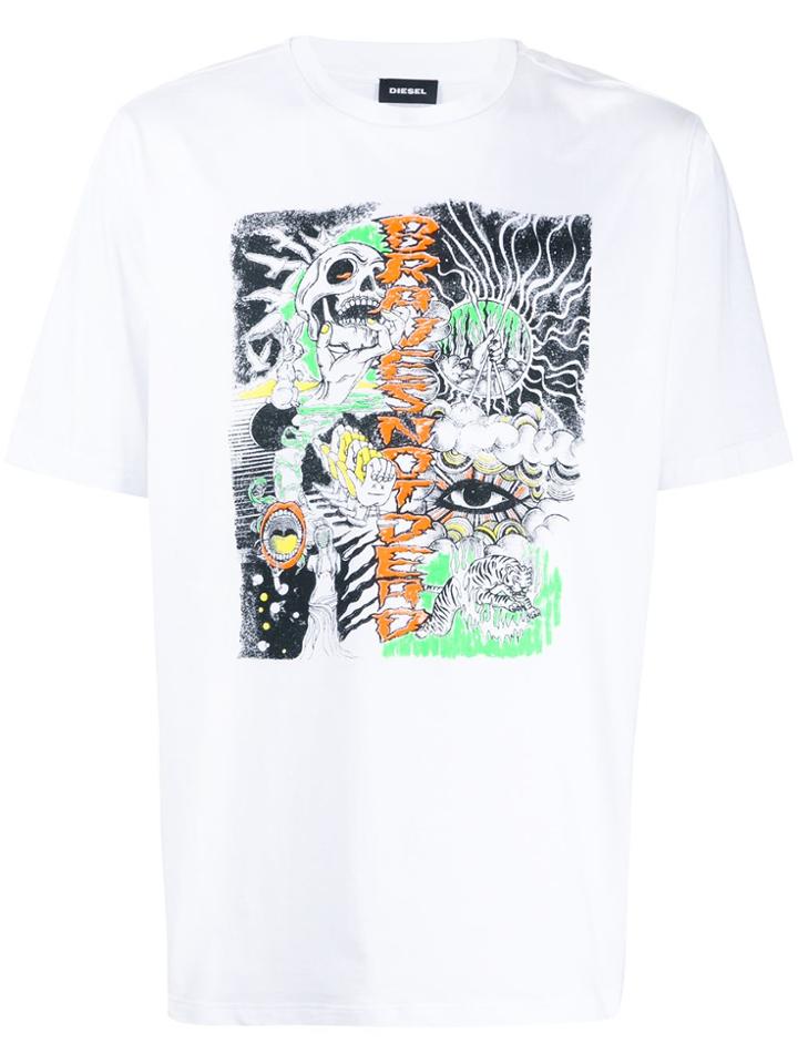 Diesel Sketched Graphic T-shirt - White