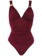 Brigitte Plain Swimsuit - Red