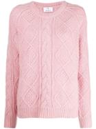 Allude Cable Knit Jumper - Pink