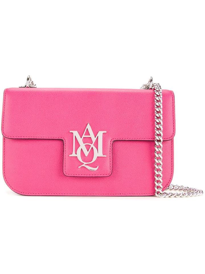 'insignia' Chain Satchel, Women's, Pink/purple, Calf Leather, Alexander Mcqueen