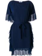 Blumarine Rouche Trimmed Dress - Blue