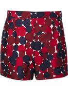 Diane Von Furstenberg Printed Shorts, Women's, Size: 0, Red, Silk/wool
