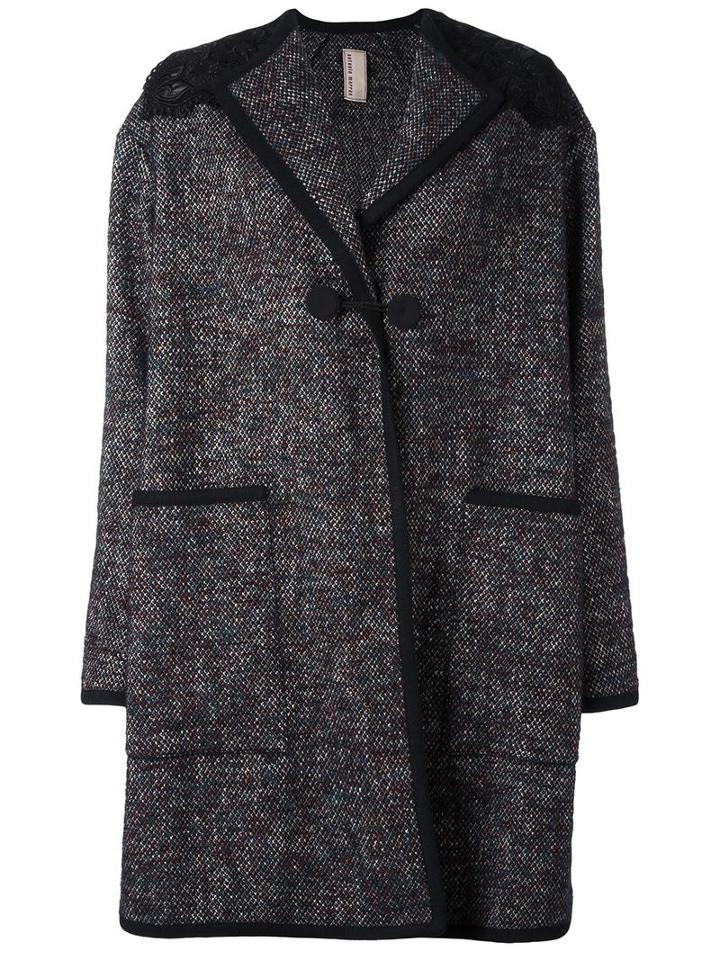 Antonio Marras Single Breasted Coat, Women's, Size: 42, Black, Silk/cotton/acrylic/alpaca