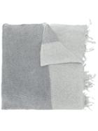 Lost & Found Ria Dunn - Fringed Striped Scarf - Men - Linen/flax/nylon/mohair/wool - S, Grey, Linen/flax/nylon/mohair/wool