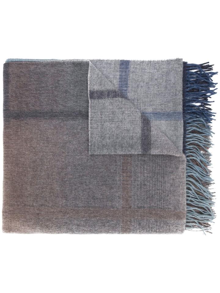 Paul Smith Checked Woven Scarf - Blue