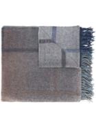 Paul Smith Checked Woven Scarf - Blue