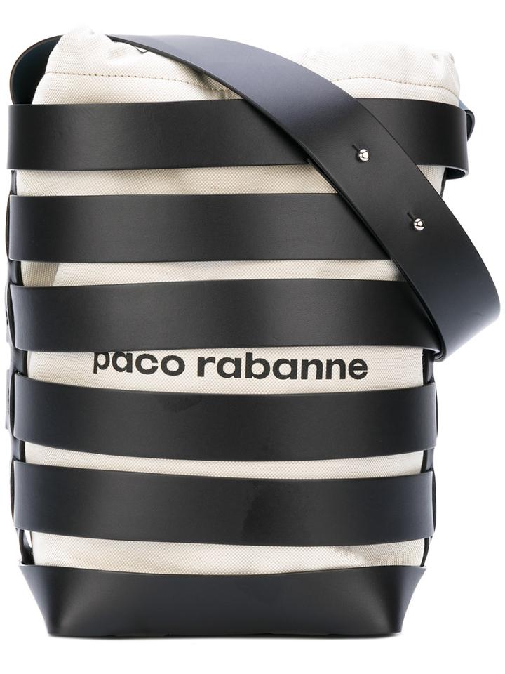 Paco Rabanne - Strap Detail Bucket Bag - Women - Cotton/calf Leather - One Size, Black, Cotton/calf Leather