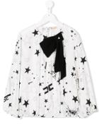Elisabetta Franchi La Mia Bambina Teen Star And Dog Print Blouse -