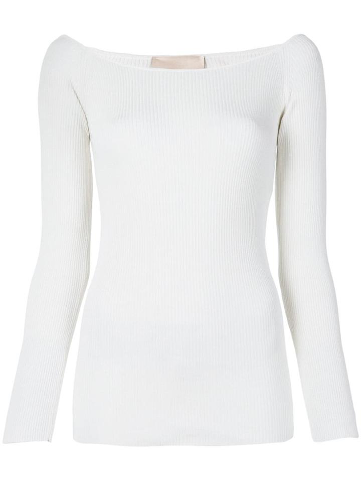 Erika Cavallini Open Shoulder Knitted Top - Neutrals