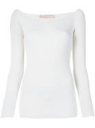 Erika Cavallini Open Shoulder Knitted Top - Neutrals