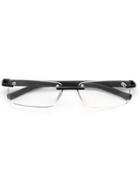 Tag Heuer Rectangular Frame Glasses, Black, Acetate/rubber