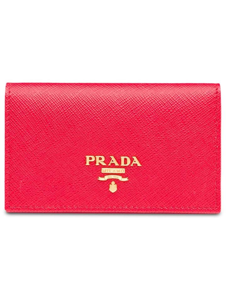 Prada Saffiano Logo Scardholder - Pink