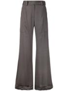 Aula Velvet Palazzo Trousers - Yellow & Orange