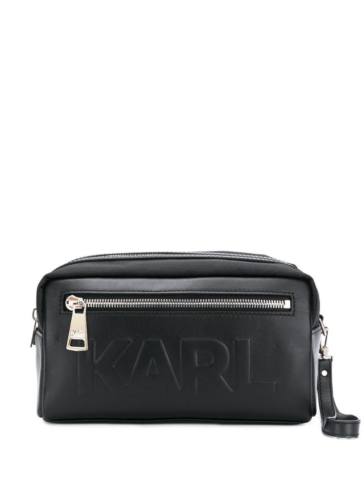 Karl Lagerfeld Karl Ikonik Logo Wash Bag - Black
