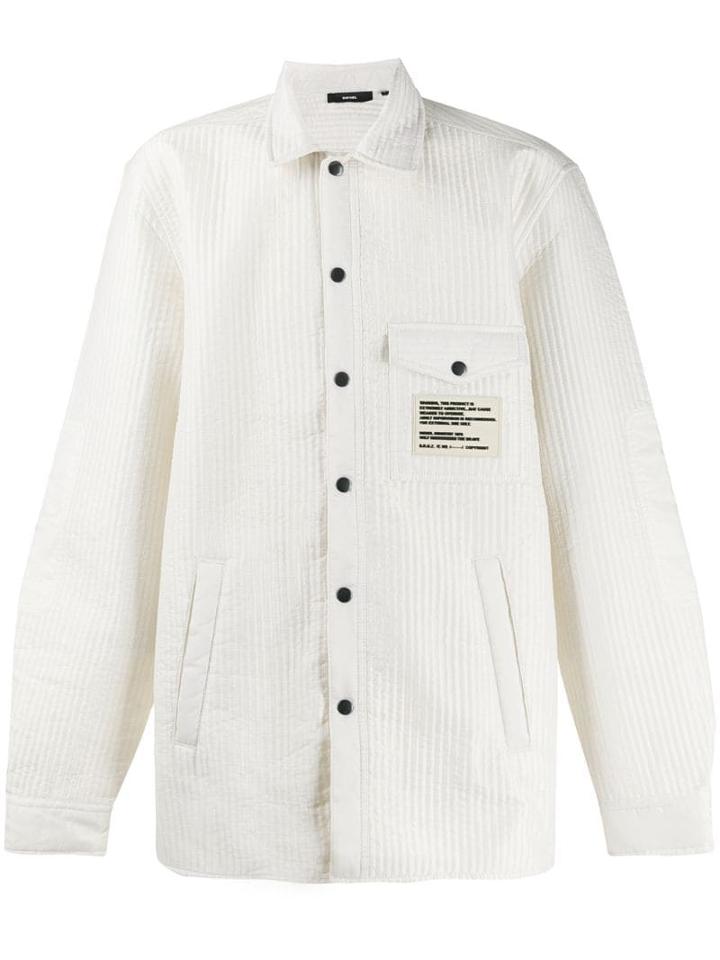Diesel Quilted Military Patch Shirt - White