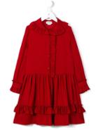 Gucci Kids Ruffle Trim Shirt Dress, Size: 12 Yrs, Red
