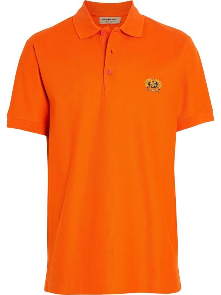 Burberry Archive Logo Cotton Piqué Polo Shirt - Yellow & Orange