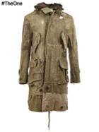 Greg Lauren Distressed Parka, Men's, Size: 3, Green, Cotton/sheep Skin/shearling