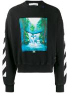 Off-white Waterfall Crew Neck Sweatshirt - Black