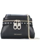 Twin-set - Zip Detail Shoulder Bag - Women - Leather - One Size, Women's, Black, Leather