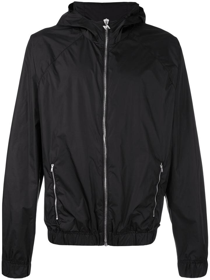 Msgm Printed Hood Jacket, Men's, Size: 52, Black, Polyamide