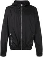 Msgm Printed Hood Jacket, Men's, Size: 52, Black, Polyamide