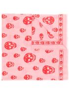 Alexander Mcqueen Skull Embroidered Scarf - Pink