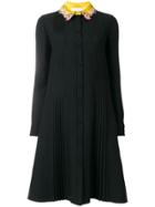 Valentino Floral Collar Buttoned Dress - Black