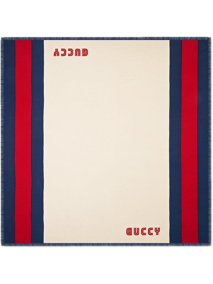Gucci Guccy Web Modal Silk Scarf - Nude & Neutrals