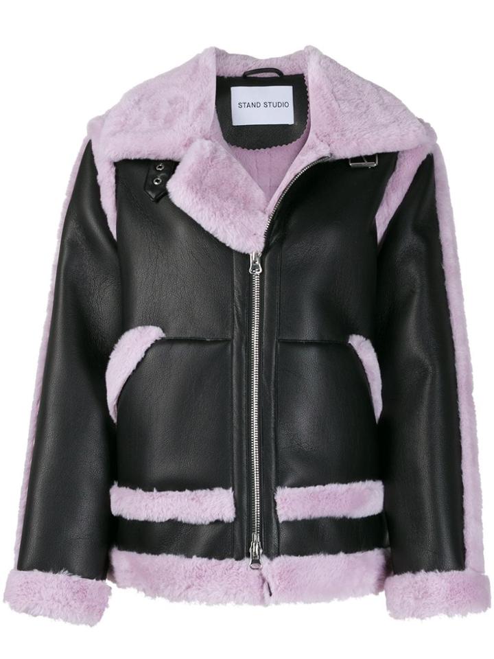 Stand Studio Oversized Textured Jacket - Black