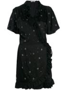 Attico - Ruffle Detail Dress - Women - Polyamide/spandex/elastane/acetate/glass - Iii, Black, Polyamide/spandex/elastane/acetate/glass