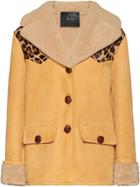 Miu Miu Suede Sheepskin Jacket - Neutrals