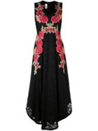 Antonio Marras Rose Embroidery Lace Dress, Women's, Size: 44, Black, Viscose/polyester/polyamide