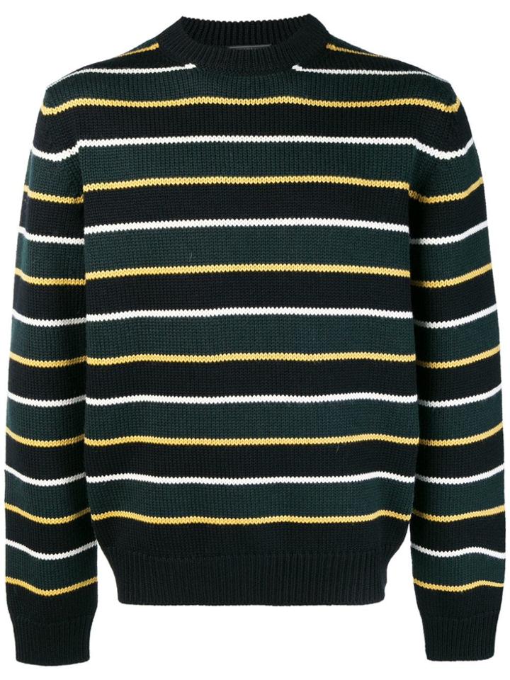 Prada Striped Knit Sweater - Black