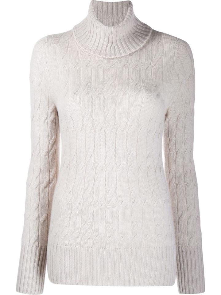 Drumohr Turtleneck Cable-knit Jumper - Neutrals