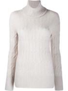 Drumohr Turtleneck Cable-knit Jumper - Neutrals