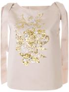 Rochas Sequins Embellished Top - Nude & Neutrals