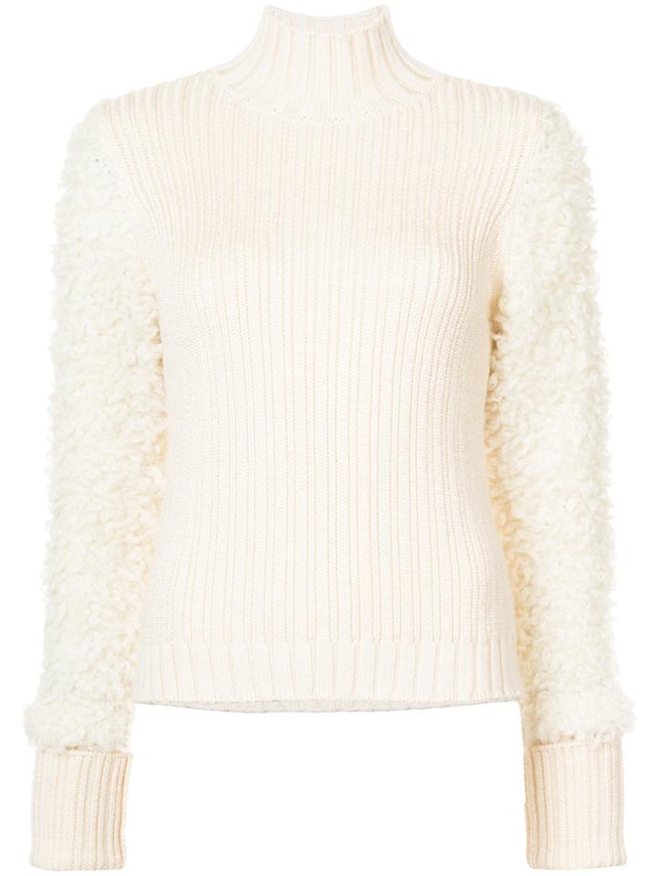 Carven Ribbed Jumper - Nude & Neutrals