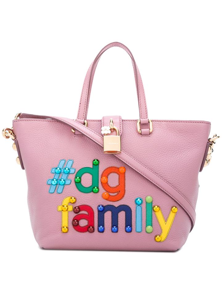 Dolce & Gabbana Dg Family Tote - Pink & Purple