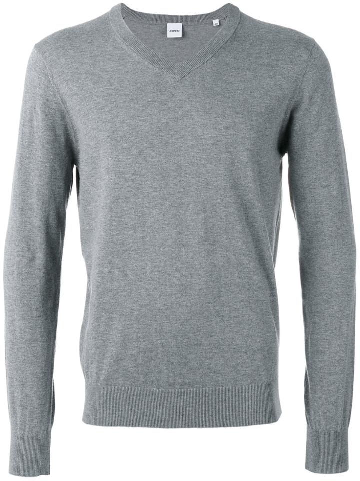 Aspesi V-neck Jumper - Grey