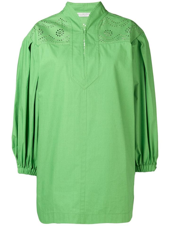 Philosophy Di Lorenzo Serafini Perforated Detail Dress - Green