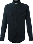 Saint Laurent Classic Western Shirt, Men's, Size: Medium, Black, Cotton