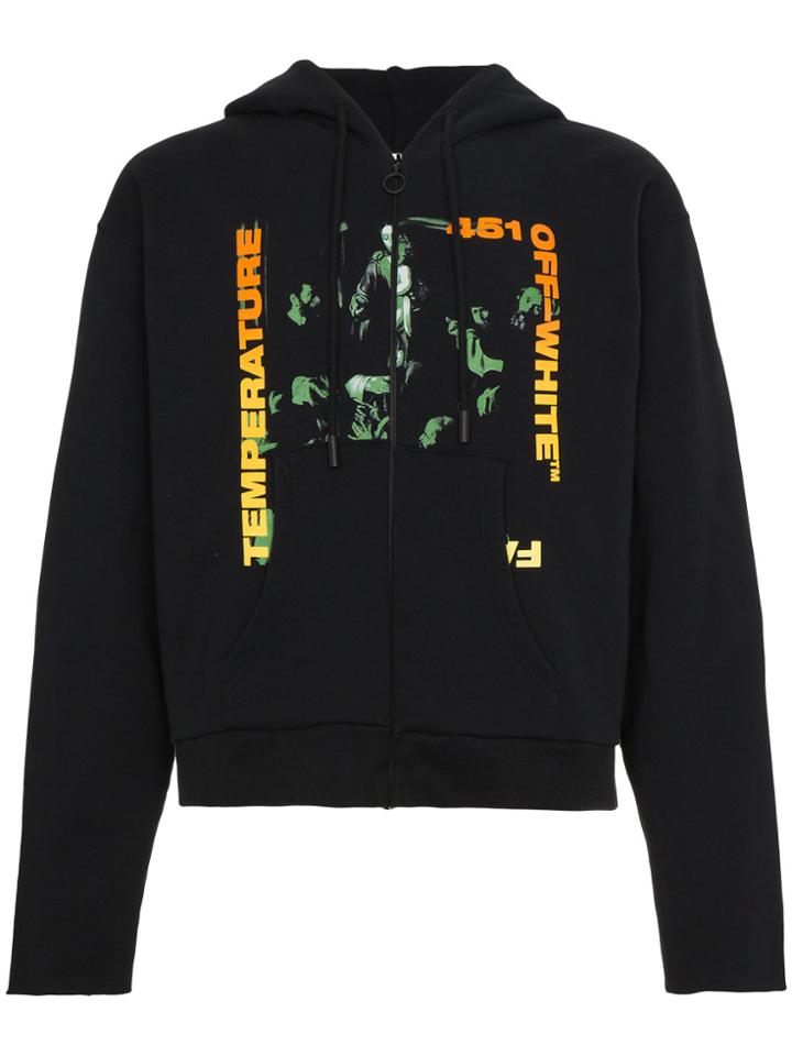 Off-white Temperature Print Hooded Sweatshirt - Black