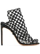 Francesco Russo Elastic Net Sandals - Black