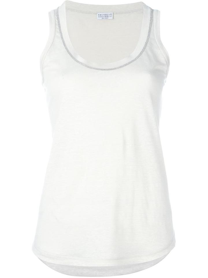 Brunello Cucinelli Knit Tank Top, Women's, Size: Xl, Nude/neutrals, Linen/flax/polyamide