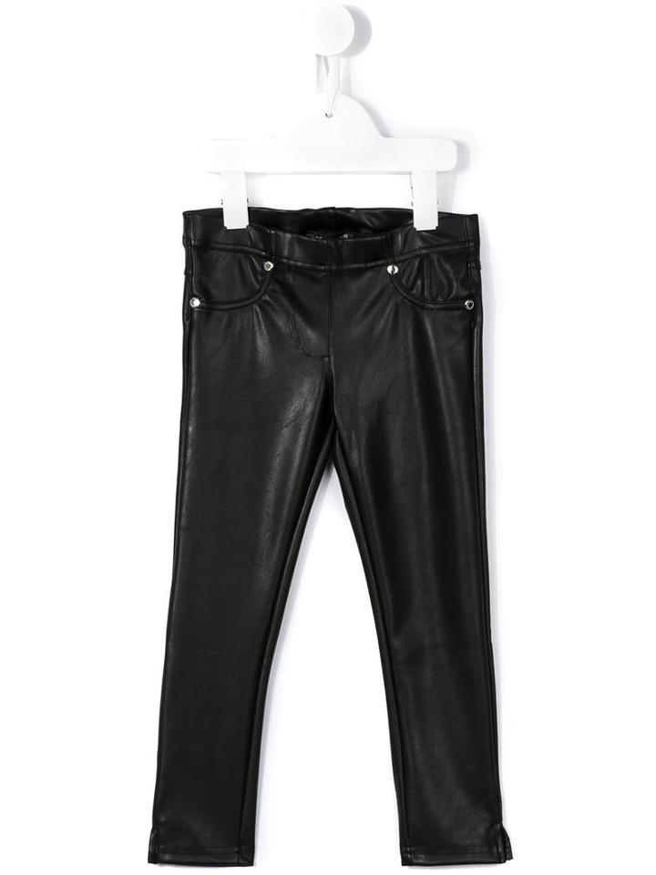 Roberto Cavalli Kids Skinny Leather-effect Trousers, Girl's, Size: 12 Yrs, Black