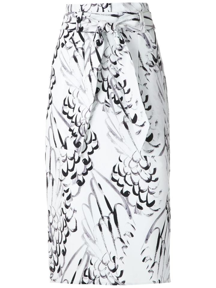 Andrea Marques Printed Clochard Skirt - White