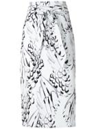 Andrea Marques Printed Clochard Skirt - White