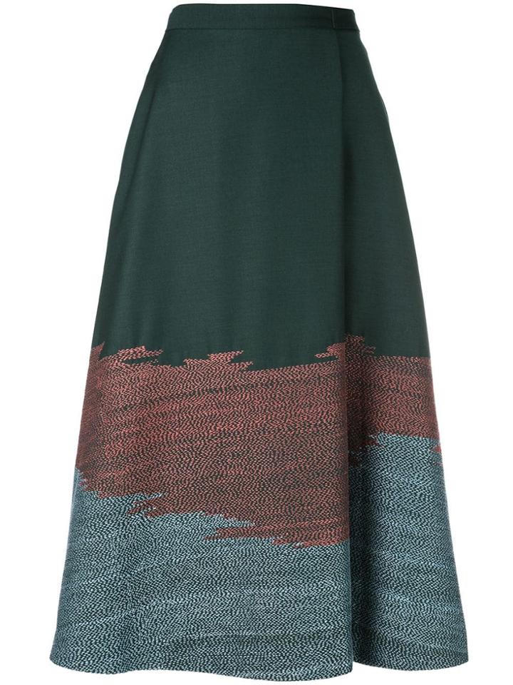 Bodice Studio Stitch Detail A-line Skirt - Green