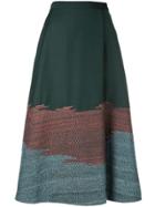 Bodice Studio Stitch Detail A-line Skirt - Green